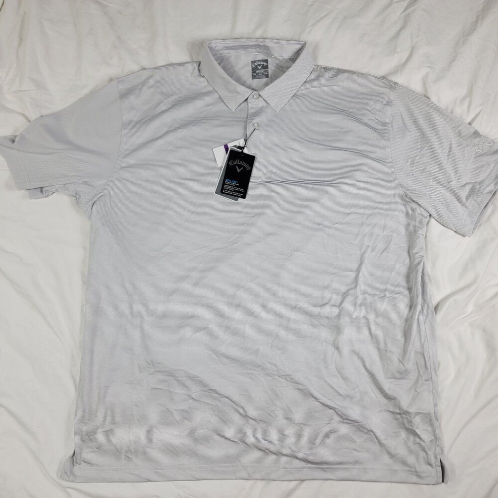 Callaway Opti Dri Mens XXL Bright White Polo Shirt Moisture Wicking Golf Apparel